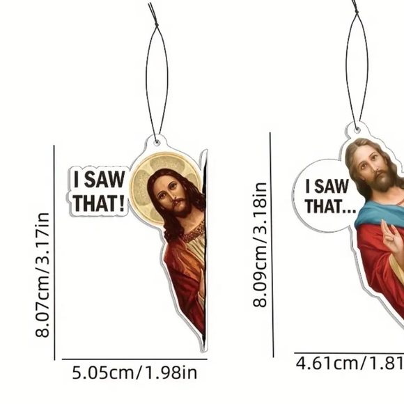 New 4 Pc I Saw That Jesus Air Fresheners - Picture 3 of 6